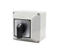 TOP-VIGOR Universal Changeover Selector Switch, with Installation Waterproof Box, 3 Positions 8 Terminals, Power Transfer Switch, LW26-63A 220V 63A Motor Generators, Rotary Cam Selector