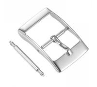TOP-VIGOR Watch Strap Buckles Replacement, 20mm Stainless Steel Polished PVD Buckle, Watch Strap Clasp Buckle - Silver 1 Pcs