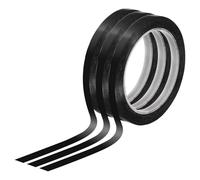 TOP-VIGOR Whiteboard Tape 8mm 5/16", 3 Thin Self Adhesive Marking Tape for White Board Grid Lines Charts DIY Crafts and Classroom Accessories, Black