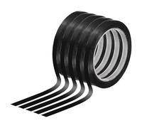 TOP-VIGOR Whiteboard Tape 8mm 5/16", 5 Thin Self Adhesive Marking Tape for White Board Grid Lines Charts DIY Crafts and Classroom Accessories, Black