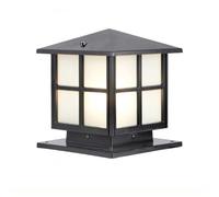 Top Wall Fence Pillar Pole Lantern, Waterproof Exterior Lamp European Style Column Light With Pier Mount Base Black Aluminum Post Light Fixture For Column Mount Light Dark 40cm