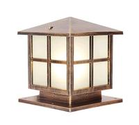 Top Wall Fence Pillar Pole Lantern, Waterproof Exterior Lamp European Style Column Light With Pier Mount Base Black Aluminum Post Light Fixture For Column Mount Light Bronze 25cm