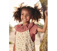 Top with Frilled Collar in Broderie Anglaise for Girls old rose