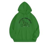 Top with Pocket Loose Hoodie Let's Get This Bread Autumn And Winter New Korean Version With Hat And Velvet Top Hoodie Half Sweatshirts (Mint Green, XL)