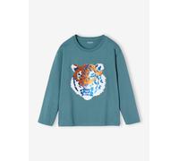 Top with Reversible Sequins for Boys aqua green