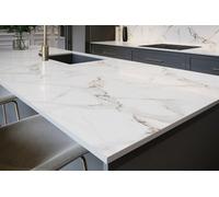 Top Worktops Amber Marble 3050mm X 610mm X 12mm Compact Laminate Worktop Modern, Waterproof, Solid Core