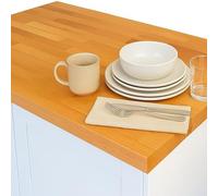 Top Worktops Beech Kitchen Worktop 2m x 650mm x 38mm - A-Grade European Beech Timber with Warm Cream and Pink Tones, Durable and Low-Maintenance, Perfect for Versatile and Timeless Kitchen Designs