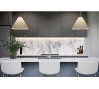 Top Worktops Classic Marble Compact Laminate Splashback 3000mm X 1220mm X 6mm Modern, Waterproof, Solid Core