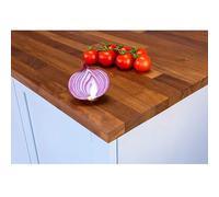 Top Worktops Iroko Worktop 4m x 620mm x 28mm - Premium Solid Hardwood Kitchen Countertop, Unfinished Square Edge, Durable Golden Brown Timber Surface