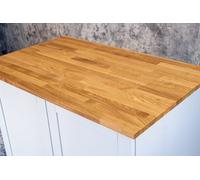 Top Worktops Solid Oak Worktop 1M X 750mm X 20mm - Premium Solid Wood Kitchen Countertop - Real Oak Timber Stave Worktops