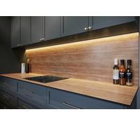 Top Worktops Warm Oak 3000mm X 1220mm X 6mm Compact Laminate Splashback Modern, Waterproof, Solid Core