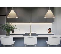 Top Worktops White Eclipse Compact Laminate Splashback & Worktop Bundle - Black Core 3050mm X 610mm