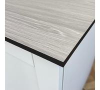 Top Worktops Whitewashed Oak 1000mm X 610mm X 12mm Compact Laminate Worktop Modern, Waterproof, Solid Core