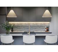 Top Worktops Whitewashed Oak 3000mm X 610mm X 6mm Compact Laminate Splashback Modern, Waterproof, Solid Core