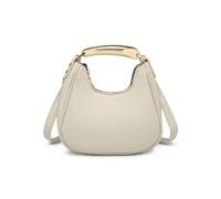 Top Zip Closure Metal Handle Grab Bag JFY Beige One Size