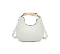 Top Zip Closure Metal Handle Grab Bag JFY White One Size