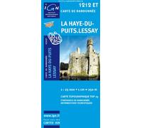 Top25 1212ET ~ La Haye-du-Puits, Lessay walking and hiking map with free distance scale ruler