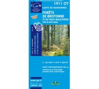 Top25 1911OT ~ Forets de Brotonne et du Trait-Maulevrier walking and hiking map with free distance scale ruler