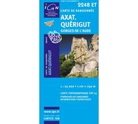 Top25 2248ET ~ Axat, Querigut walking and hiking map with free distance scale ruler