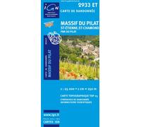 Top25 2933ET ~ Massif du Pilat walking and hiking map with free distance scale ruler