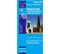 Top25 3042OT ~ Tarascon walking and hiking map with free distance scale ruler