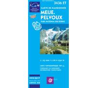 Top25 3436ET ~ Meije, Pelvoux walking and hiking map with free distance scale ruler