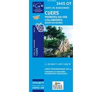 Top25 3445OT ~ Cuers, Pierrefeu-du-Var, Collobrieres walking and hiking map with free distance scale ruler