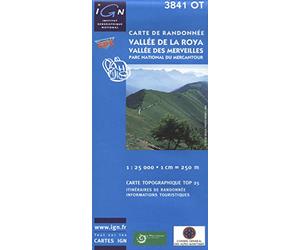 Top25 3841OT ~ Vallee de la Roya, Vallee des Mervielles walking and hiking map with free distance scale ruler