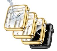 top4cus 3 Pack 44mm Case Soft Lightweight Anti-Scratch All Around Protective 44mm Iwatch Waterproof Cover Shiny Workout Shockproof Bumper Screen Protector Compatible with Apple Watch Series 6/SE/5/4