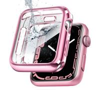 top4cus 41mm Case Soft Flexible Lightweight Anti-Scratch Overall Protective 41mm Iwatch Waterproof Cover Case Shiny Workout Shockproof Bumper Compatible with Apple Watch Series 9/8/7 -Pink