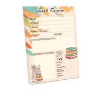 Topabel Book Review Notepad Reading Log for Readers to Review&Reading Tracker,5x8 Inch Reading Journals for Book Lovers,50 Sheets