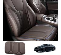 TOPABYTE Car Seat Cushion Comfort Memory Foam Improve Driving View Premium Nappa Leather Front and Rear Seat Pad for Car Driver Seat Office Chair (2 Pieces/Mocha Brown)