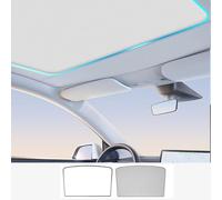 TOPABYTE Roof Sunshade for Tesla Model 3 2021-2023, Glass Sunroof Shade Window Insulation UV & Heat Protection, Upgraded Double-Layer Sun Shade Roof Ice Crystal Beige (produced from US/DE)