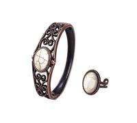 TOPACC Western Design Bracelets Bangle with Ring Jewelry for Women, 7", Zinc, no gemstone