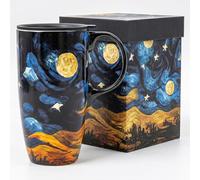 Topadorn 17oz Ceramic Travel Mug with Lid, Starry Night