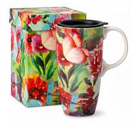Topadorn Ceramic Travel Mug 17oz for Commute Office Home