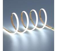 TOPAI 12V Narrow 4mm COB LED Strip Light 6000K Cool White 5M Flexible 3M Adhesive Tape, CRI>90 400LEDs/M 7W/M Dotless High Density for Cabinet/Stairs/Shop DIY