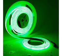 TOPAI 24V COB LED Strip Light Green 5M Waterproof IP65 Outdoor Dotless Super Bright 480LED/M Cuttable Flexible LED Tape Light for Cabinet Home DIY Lighting Projects