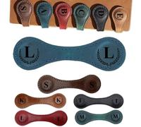 Topaliving Personalised Magnetic Leather Bookmarks, Custom Engraved, Multifunctional Letter Bookmarks, Initial Gift for Book Lovers, Readers, Women (Blue, L)