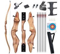 TOPARCHERY Recurve Bow and Arrow Set for Adult & Youth Beginner, 60" Takedown Recurve Hunting Bow for Outdoor Training Practice Right Handed 30-50LB (40LB)