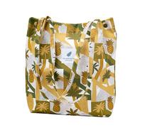 TOPASION Cute Corduroy Tote Bag Canvas Shoulder Handbags for Women Travel Shopping, Pineapple, L