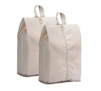 TOPASION Shoe Bags for Travel, 2 Pack Large Multi-color Shoe Bags for Men Women, Waterproof Portable Shoe Organizer bag with Sturdy Zipper, Beige, Color