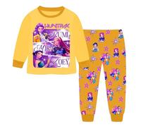 Topassion Kpop Demon Hunters Merch 2 Pieces Pjs Set, Zoey Kpop Demon Hunters Costumes Kids Pyjamas Kpop Demon Hunters Huntrix Merch Kids Girls Clothes Long Sleeve Outfit Tshirt + Pants Music Party