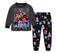 Topassion Kpop Demon Hunters Merch 2 Pieces Pjs Set, Zoey Kpop Demon Hunters Costumes Kids Pyjamas Kpop Demon Hunters Huntrix Merch Kids Girls Clothes Long Sleeve Outfit Tshirt + Pants Music Party