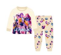 Topassion Kpop Demon Hunters Pjs Set, 2 Pieces Zoey Kpop Demon Hunters Costumes Kids Pyjamas Kpop Demon Hunters Huntrix Merch Kids Girls Clothes Long Sleeve Outfit Tshirt + Pants Music Party