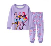 Topassion Kpop Demon Hunters Pjs Set, 2 Pieces Zoey Kpop Demon Hunters Costumes Kids Pyjamas Kpop Demon Hunters Huntrix Merch Kids Girls Clothes Long Sleeve Outfit Tshirt + Pants Music Party