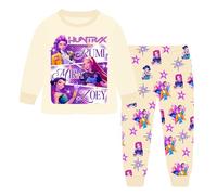 Topassion Kpop Demon Hunters Pjs Set, Girls 2 Piece Pyjamas Set Zoey Kpop Demon Hunters Costumes Kids Sleepwear Long Sleeve Outfit Tshirt + Pants Music Party for Kids Age 2-15 Years