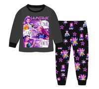 Topassion Kpop Demon Hunters Pjs Set, Girls 2 Piece Pyjamas Set Zoey Kpop Demon Hunters Costumes Kids Sleepwear Long Sleeve Outfit Tshirt + Pants Music Party for Kids Age 2-15 Years