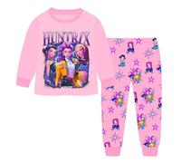 Topassion Kpop Demon Hunters Pjs Set, Girls 2 Piece Pyjamas Set Zoey Kpop Demon Hunters Costumes Kids Sleepwear Long Sleeve Outfit Tshirt + Pants Music Party for Kids Age 2-15 Years