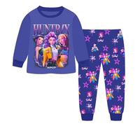 Topassion Kpop Demon Hunters Pjs Set, Girls 2 Piece Pyjamas Set Zoey Kpop Demon Hunters Costumes Kids Sleepwear Long Sleeve Outfit Tshirt + Pants Music Party for Kids Age 2-15 Years